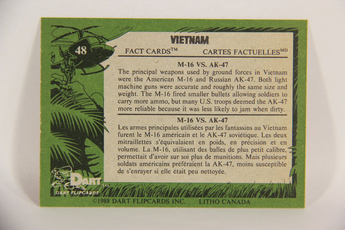 Vietnam Fact Cards 1988 Trading Card #48 M-16 / AK-47 FR-ENG Artwork L017465