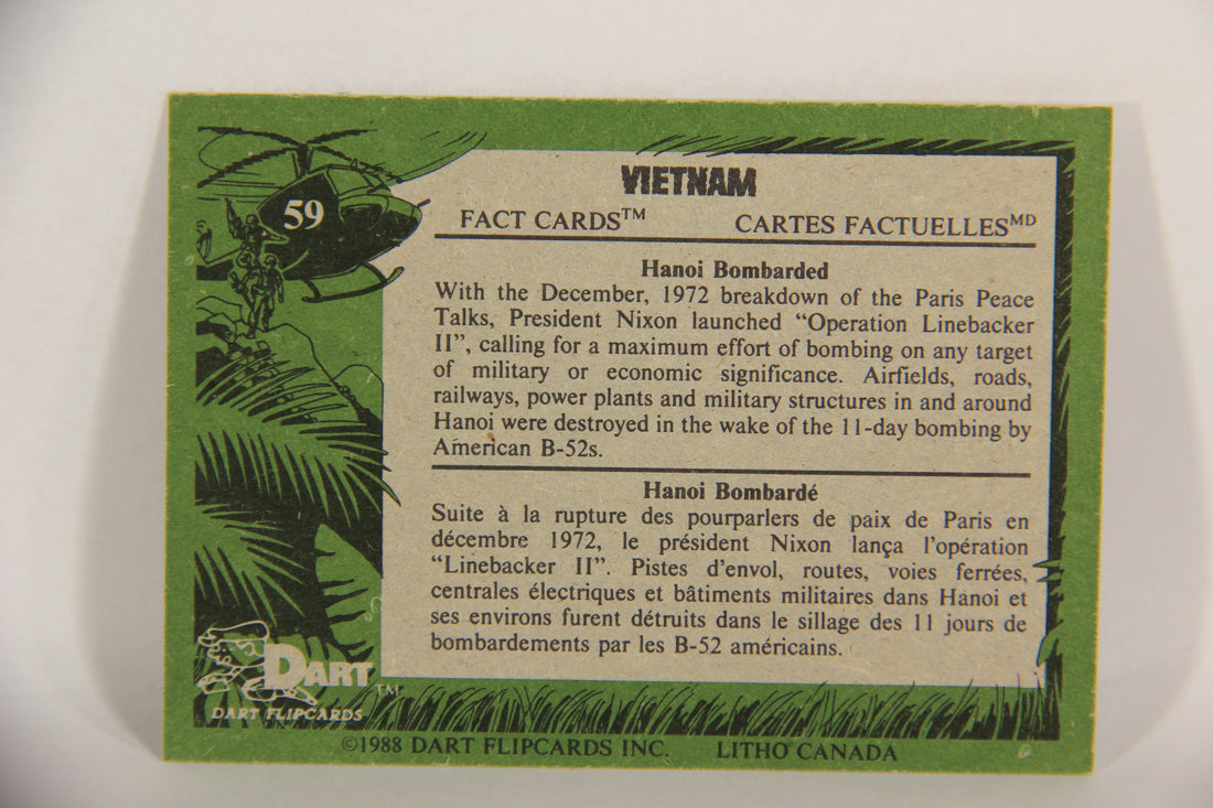 Vietnam Fact Cards 1988 Trading Card #59 Hanoi Bombarded FR-ENG Artwork L017476
