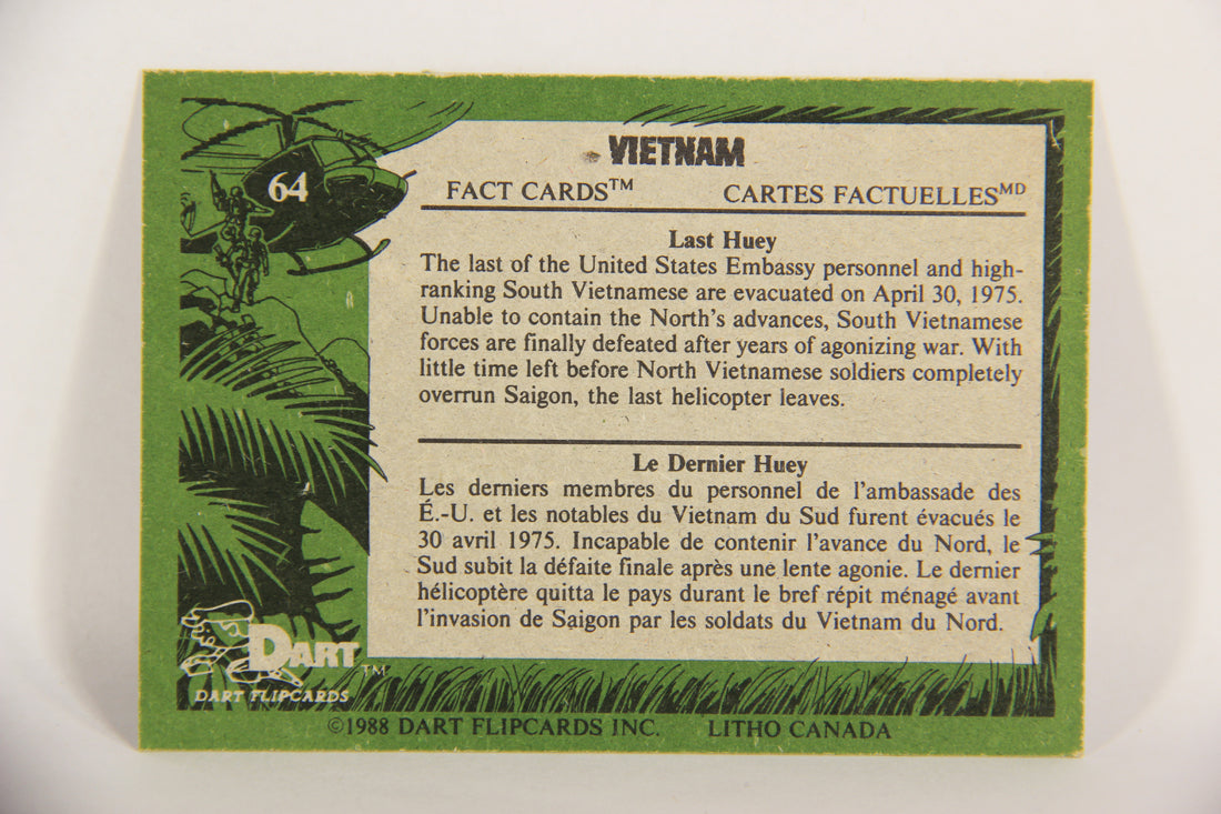 Vietnam Fact Cards 1988 Trading Card #64 Last Huey FR-ENG Artwork L017481