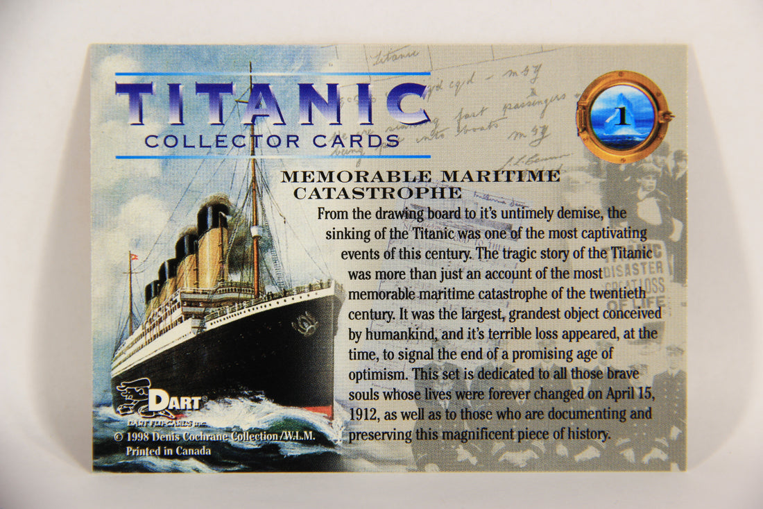 Titanic Collector Cards 1998 Trading Card #1 Memorable Maritime Catastrophe ENG L017484