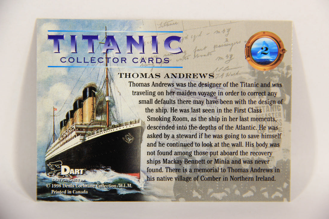 Titanic Collector Cards 1998 Trading Card #2 Thomas Andrews ENG L017485