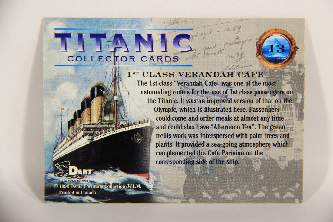 Titanic Collector Cards 1998 Trading Card #13 - 1st Class Verandah Cafe ENG L017496