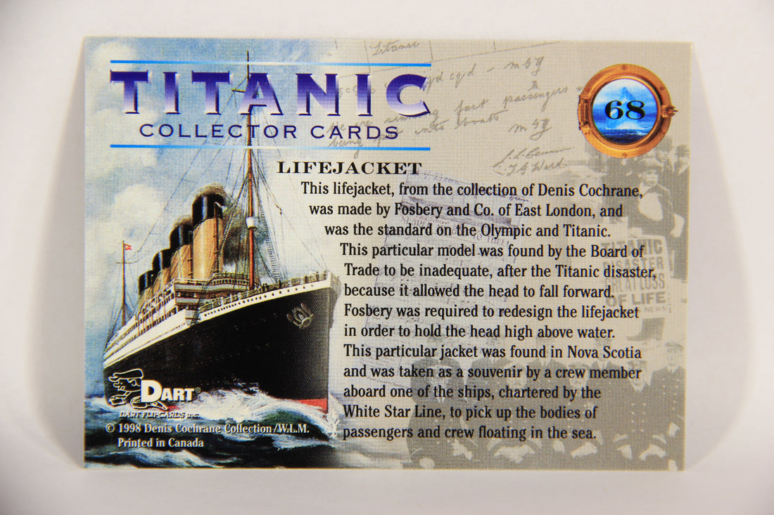 Titanic Collector Cards 1998 Trading Card #68 Lifejacket ENG L017551