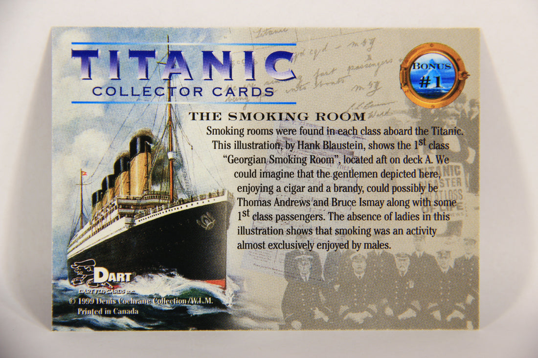 Titanic Collector Cards 1999 Trading Card - Bonus Card #1 The Smoking Room ENG L017556