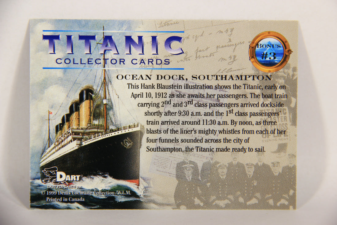Titanic Collector Cards 1999 Trading Card - Bonus Card #3 Ocean Dock Southampton L017558
