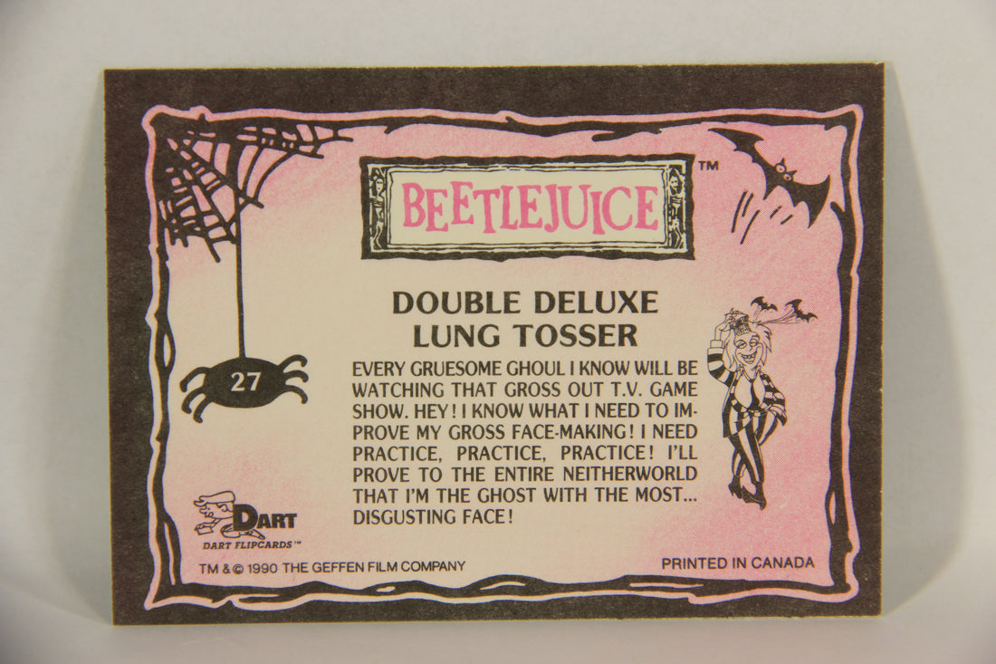 Beetlejuice 1990 Trading Card #27 Double Deluxe Lung Tosser ENG L017608