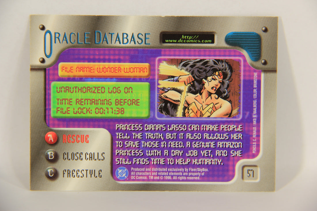 DC Outburst Firepower 1996 Trading Card #57 Wonder Woman Embossed Card L017616