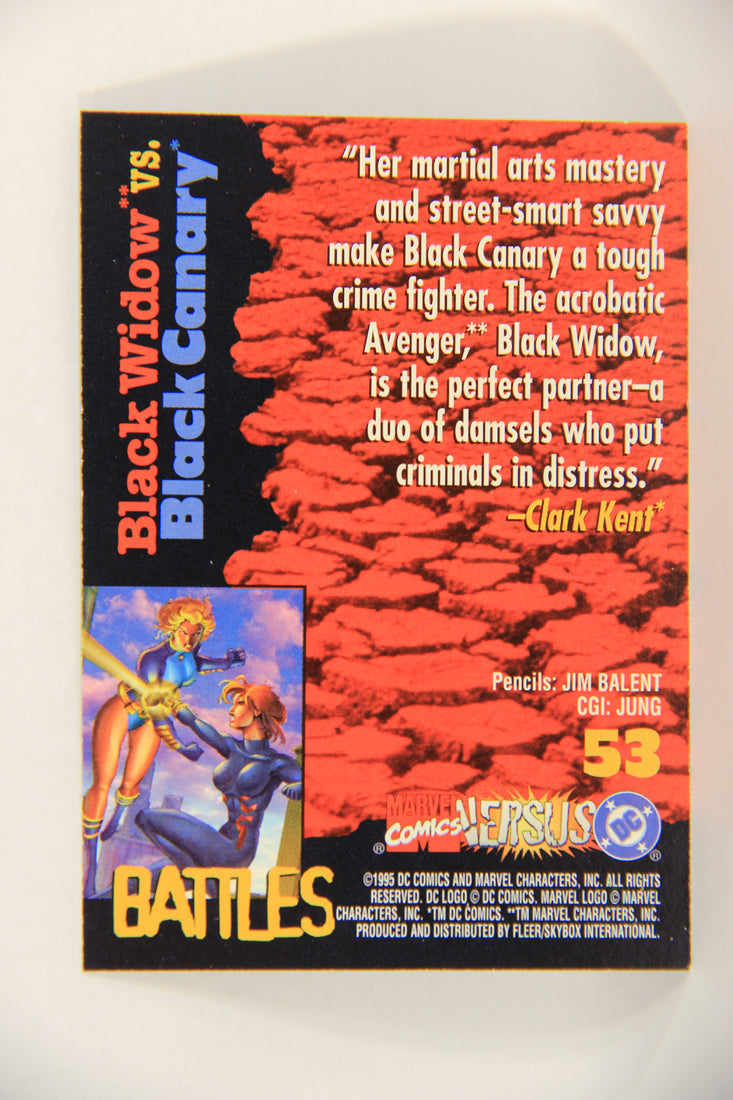 DC Versus Marvel Comics 1995 Trading Card #53 Black Widow Vs Black Canary ENG L017621