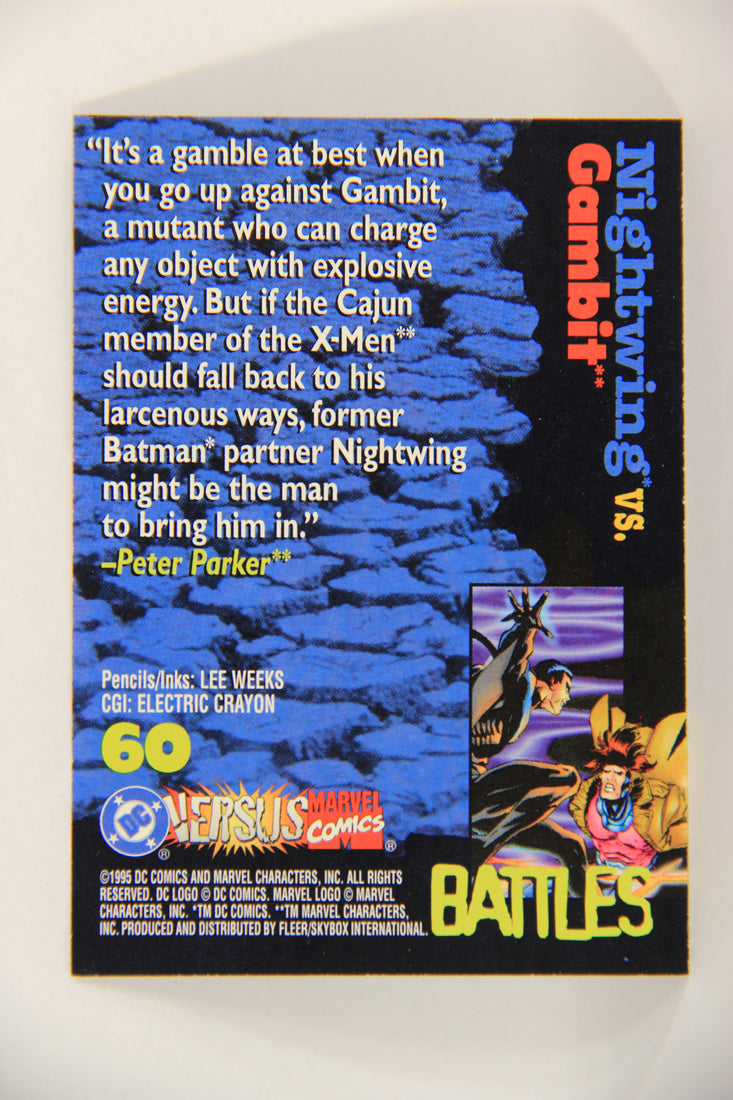 DC Versus Marvel Comics 1995 Trading Card #60 Nightwing Vs Gambit ENG L017623