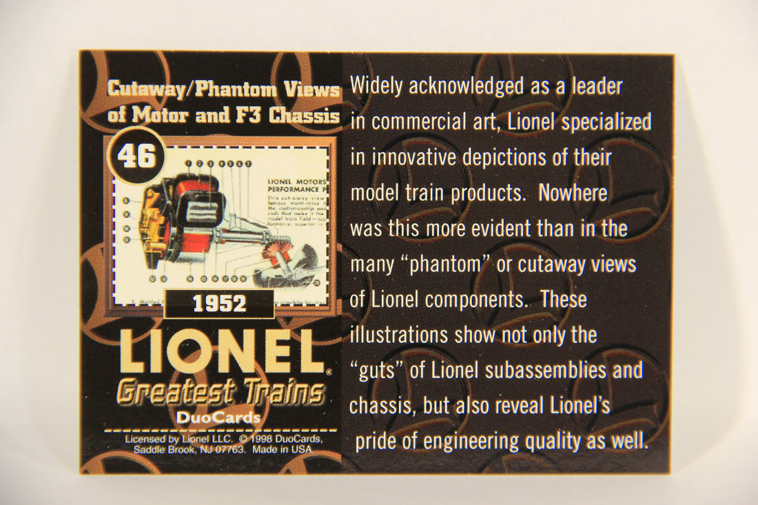 Lionel Greatest Trains 1998 Card #46 - 1952 Cutaway Phantom Views Of Motor And F3 Chassis ENG L017626
