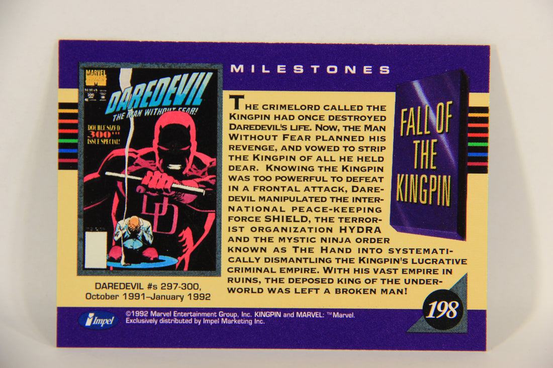 1992 Marvel Universe Series 3 Trading Card #198 Fall Of The Kingpin ENG L017630