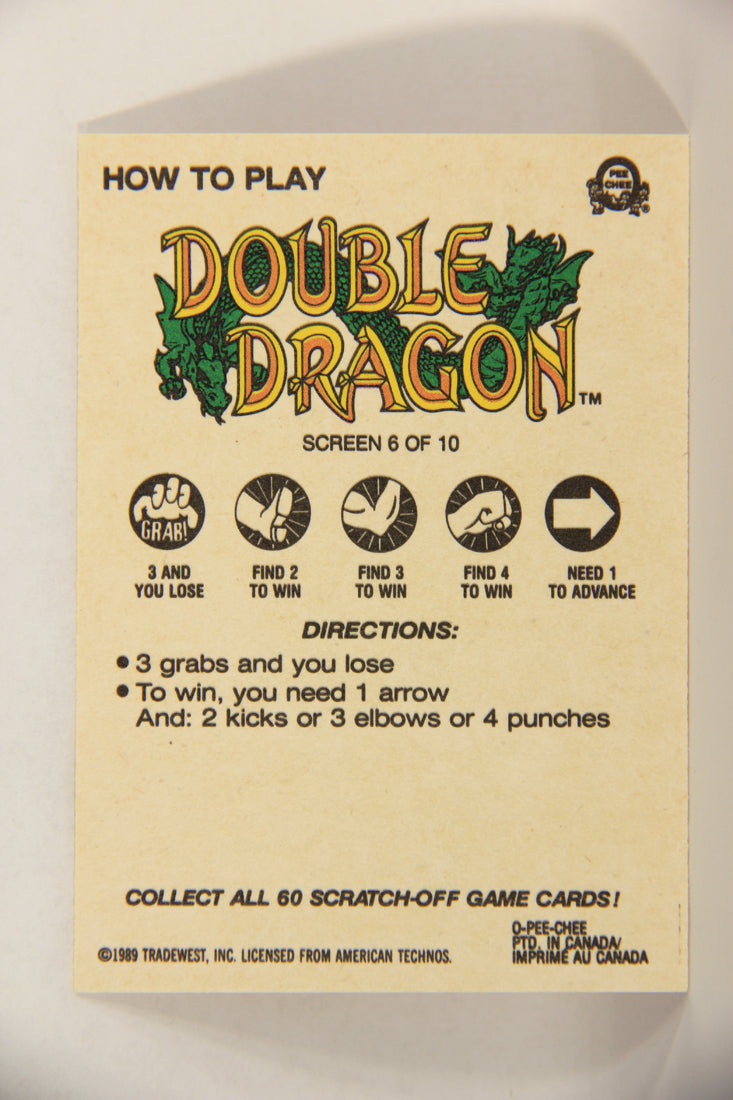 Nintendo Double Dragon 1989 Scratch-Off Card Screen #6 Of 10 ENG L017631