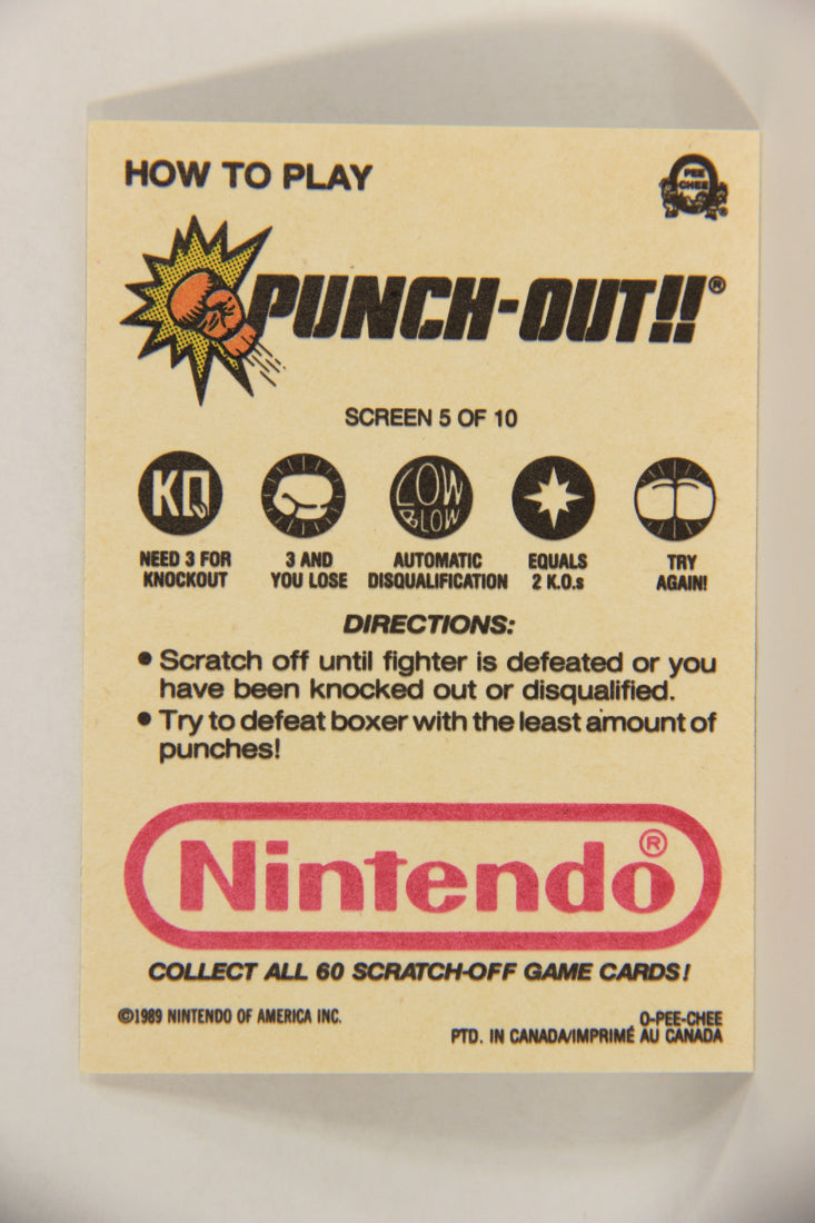Nintendo Punch-Out 1989 Scratch-Off Card Screen #5 Of 10 ENG L017633