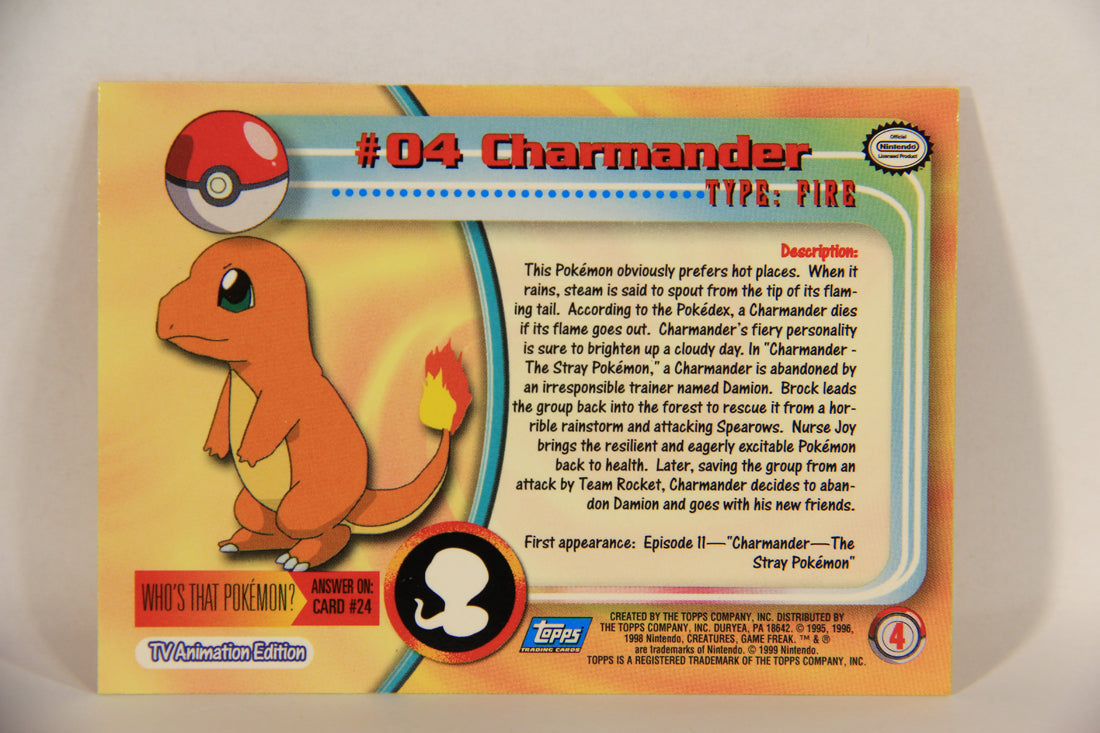 Pokémon Card Charmander #4 TV Animation Blue Logo 1st Print ENG L017634