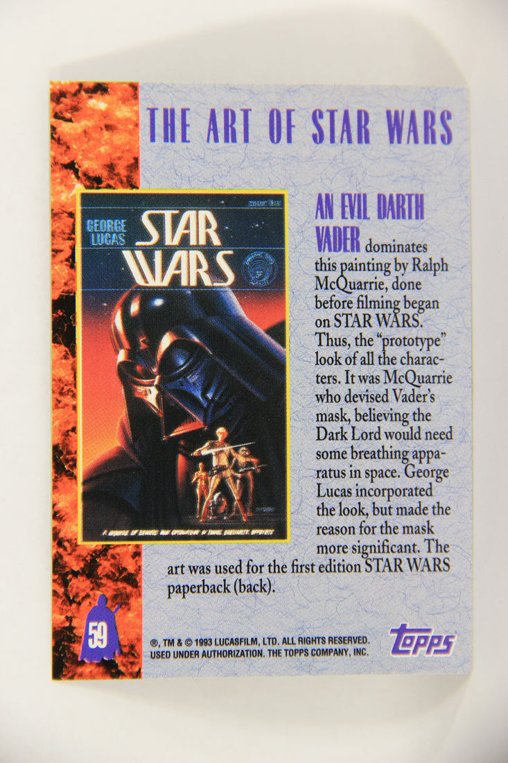 Star Wars Galaxy 1993 Topps Card #59 Evil Darth Vader Artwork ENG L017672