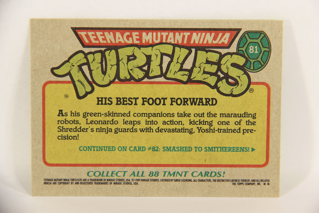 Teenage Mutant Ninja Turtles 1989 Trading Card #81 His Best Foot Forward ENG L017676