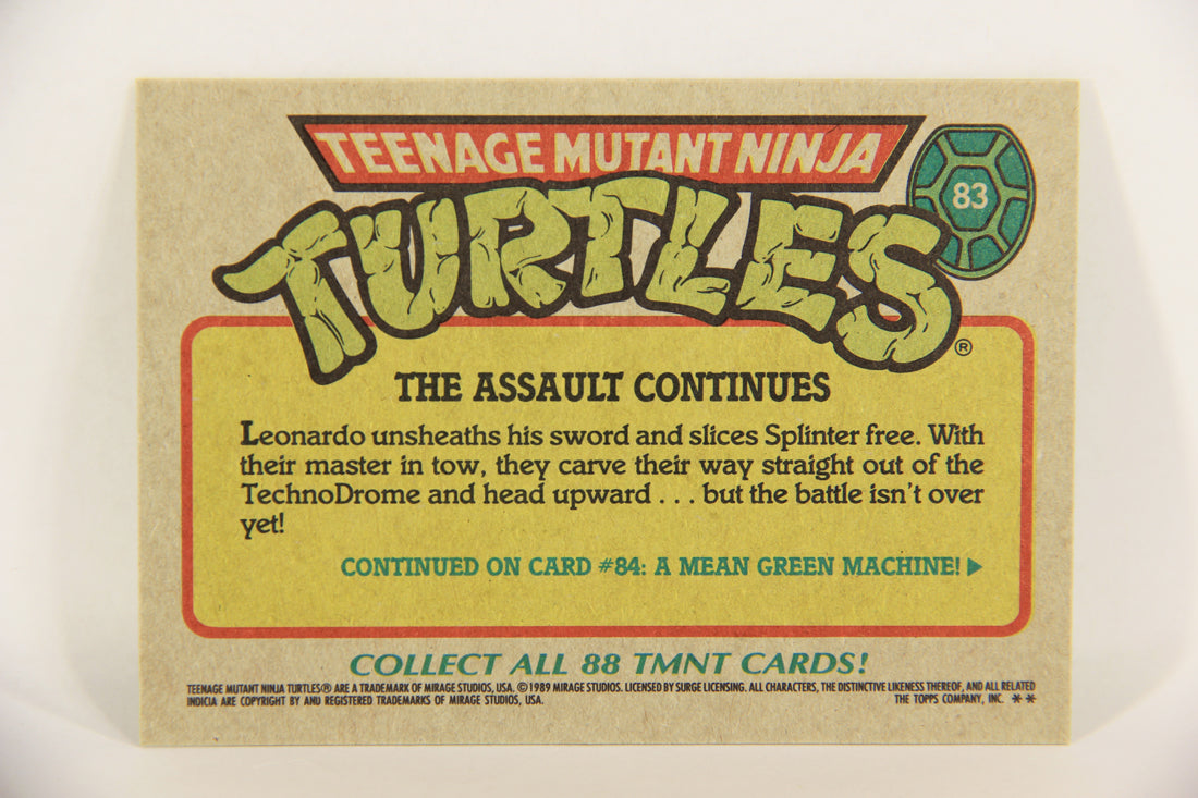 Teenage Mutant Ninja Turtles 1989 Trading Card #83 The Assault Continues ENG L017677