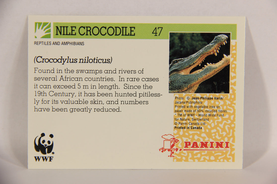 Wildlife In Danger WWF 1992 Trading Card #47 Nile Crocodile ENG L017680