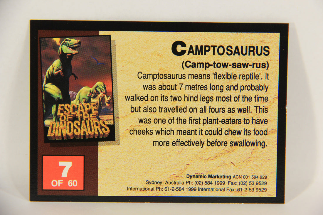 Escape Of The Dinosaurs 1993 Trading Card #7 Camptosaurus ENG L017692