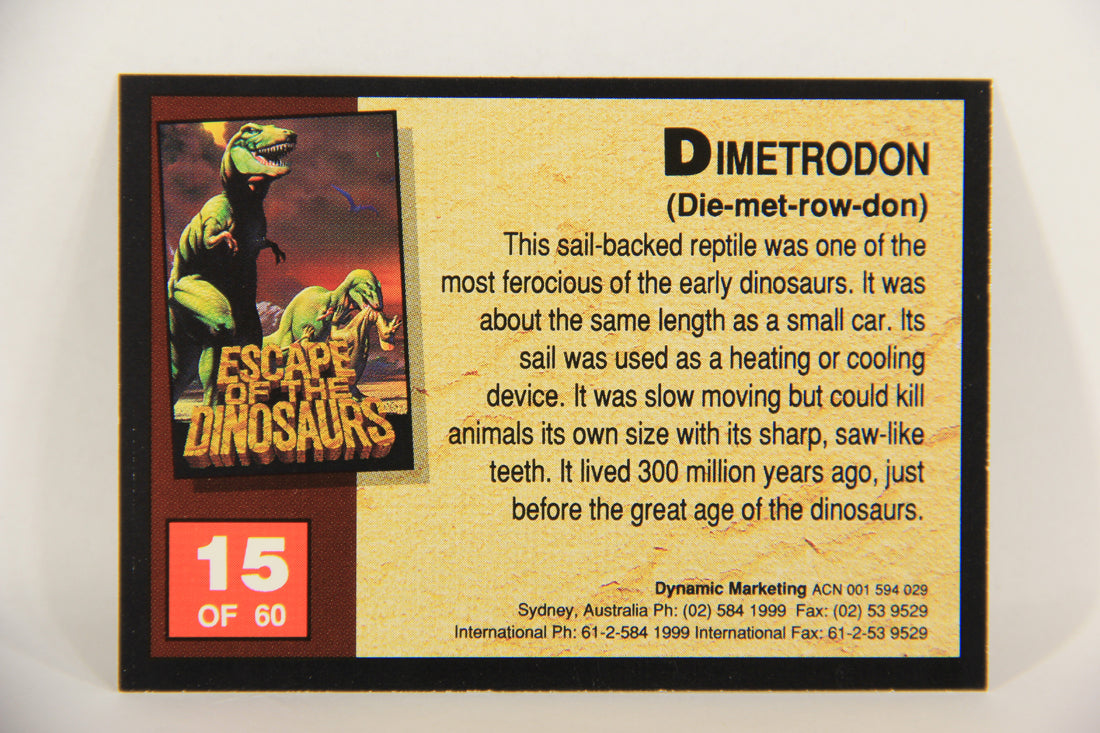 Escape Of The Dinosaurs 1993 Trading Card #15 Dimetrodon ENG L017700
