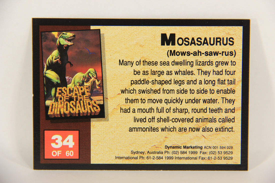 Escape Of The Dinosaurs 1993 Trading Card #34 Mosasaurus ENG L017719