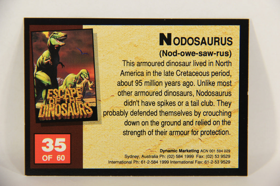 Escape Of The Dinosaurs 1993 Trading Card #35 Nodosaurus ENG L017720