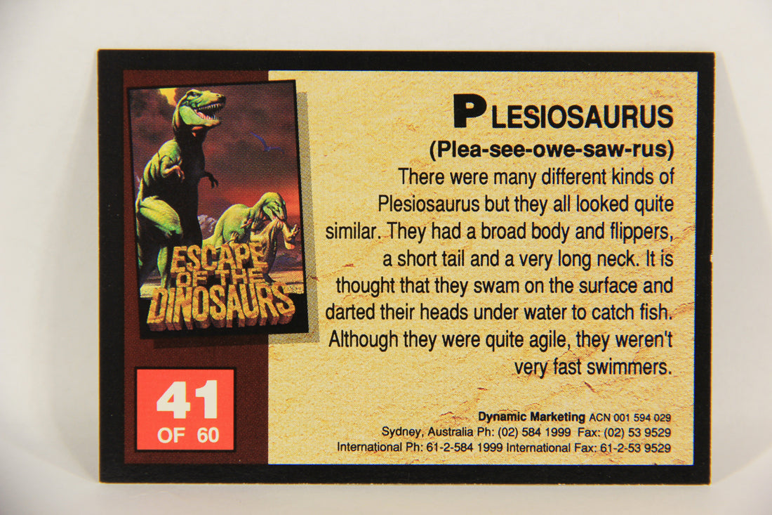 Escape Of The Dinosaurs 1993 Trading Card #41 Plesiosaurus ENG L017726