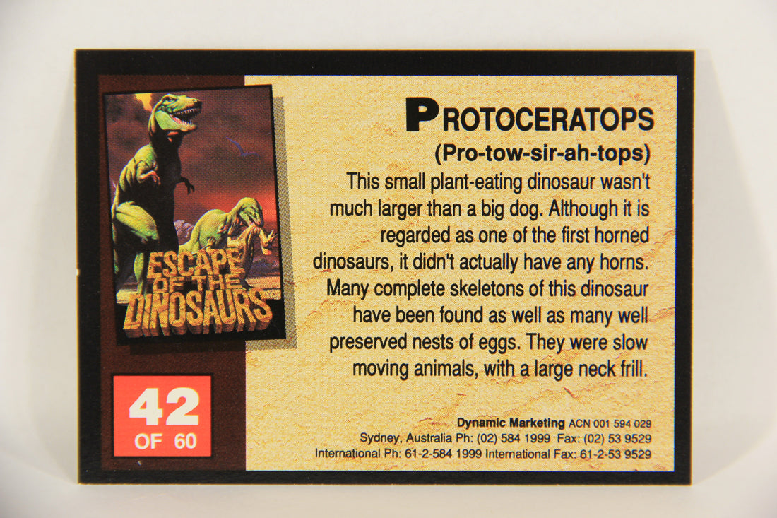 Escape Of The Dinosaurs 1993 Trading Card #42 Protoceratops ENG L017727