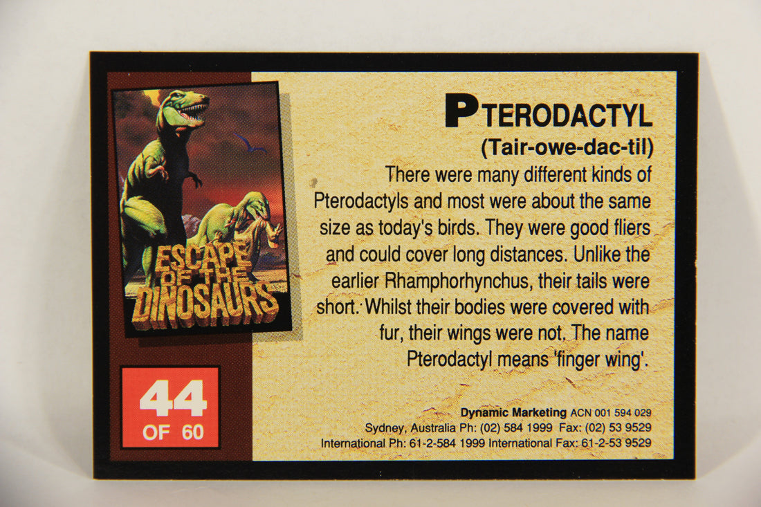 Escape Of The Dinosaurs 1993 Trading Card #44 Pterodactyl ENG L017729
