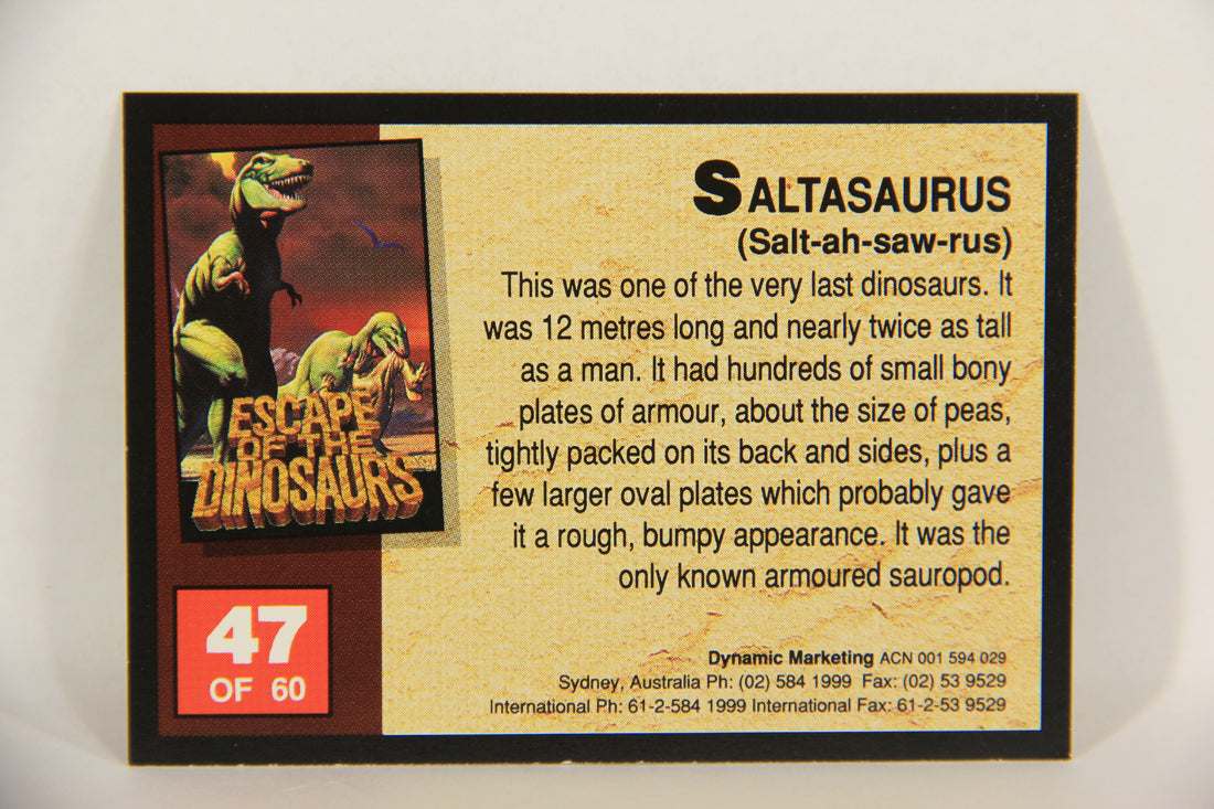 Escape Of The Dinosaurs 1993 Trading Card #47 Saltasaurus ENG L017732