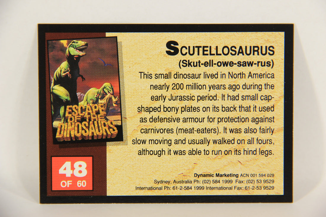 Escape Of The Dinosaurs 1993 Trading Card #48 Scutellosaurus ENG L017733