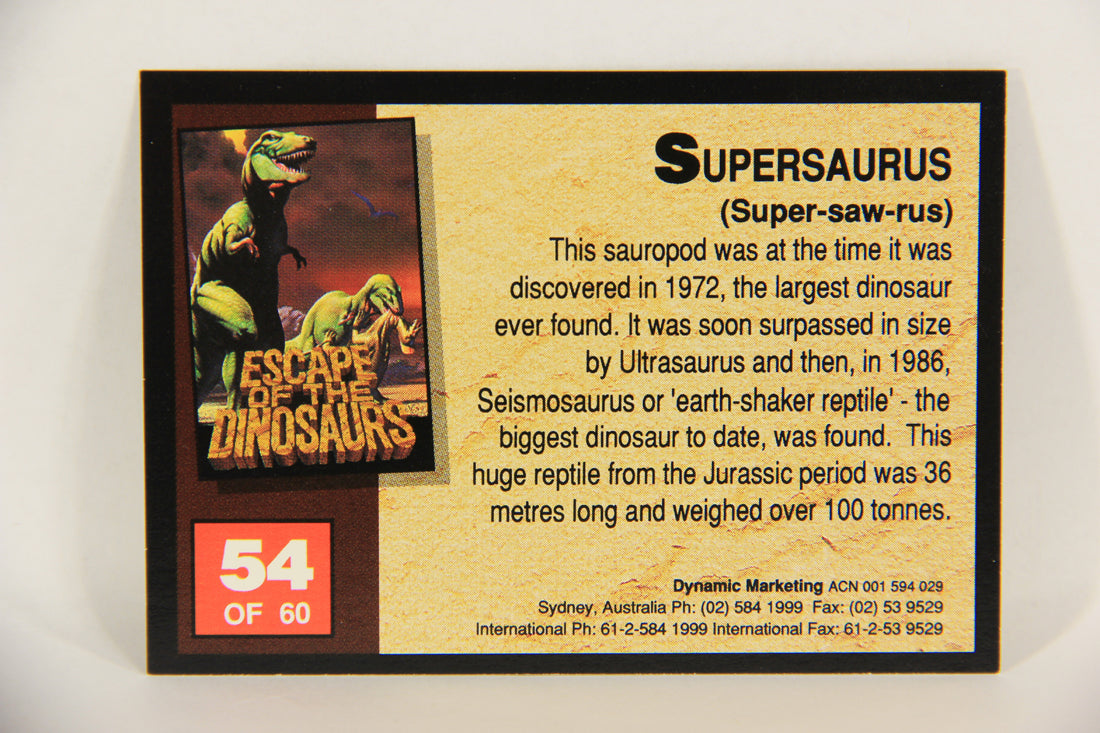 Escape Of The Dinosaurs 1993 Trading Card #54 Supersaurus ENG L017739
