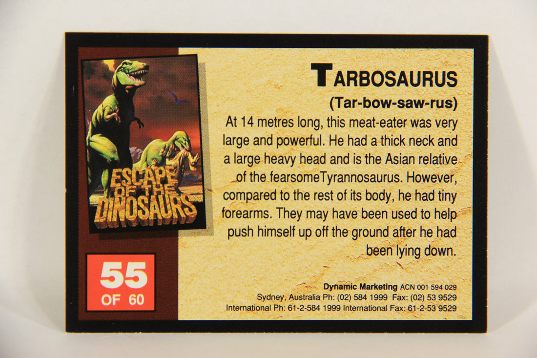 Escape Of The Dinosaurs 1993 Trading Card #55 Tarbosaurus ENG L017740