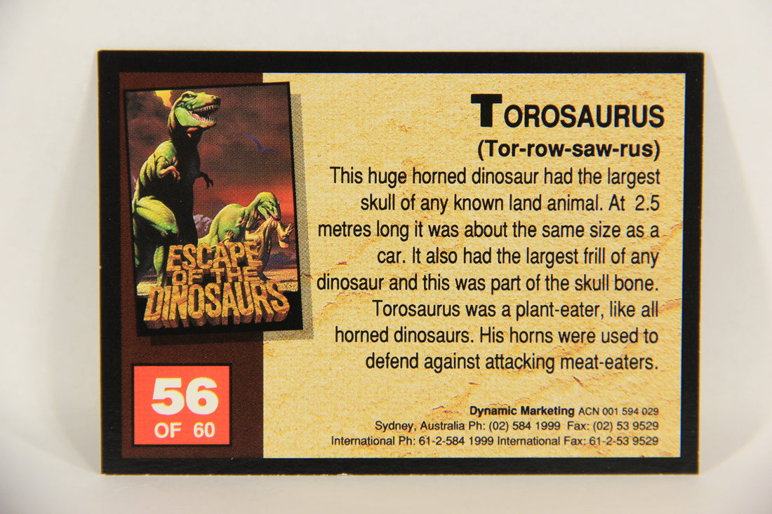 Escape Of The Dinosaurs 1993 Trading Card #56 Torosaurus ENG L017741
