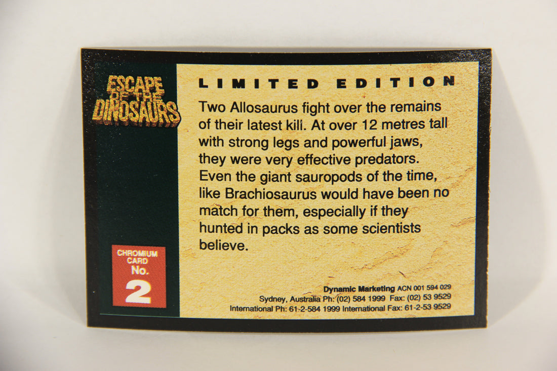 Escape Of The Dinosaurs 1993 Trading Card Chromium #2 Fighting Over The Remains ENG L017746