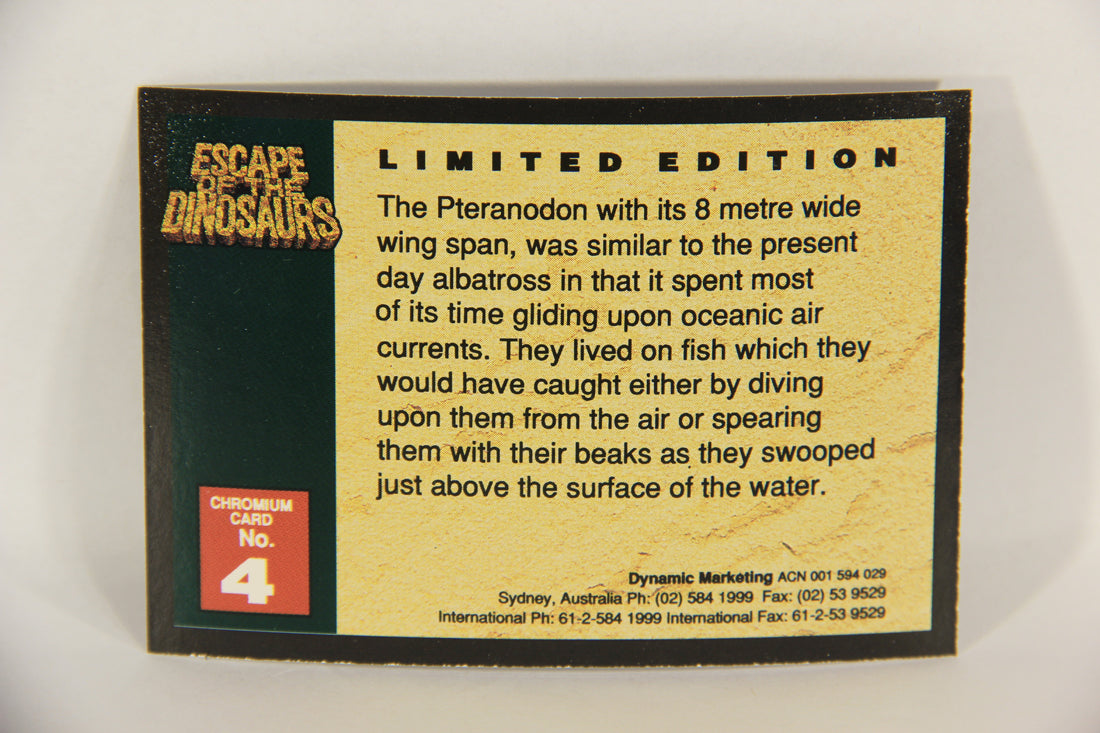 Escape Of The Dinosaurs 1993 Trading Card Chromium #4 Gliding Pteranodons ENG L017748