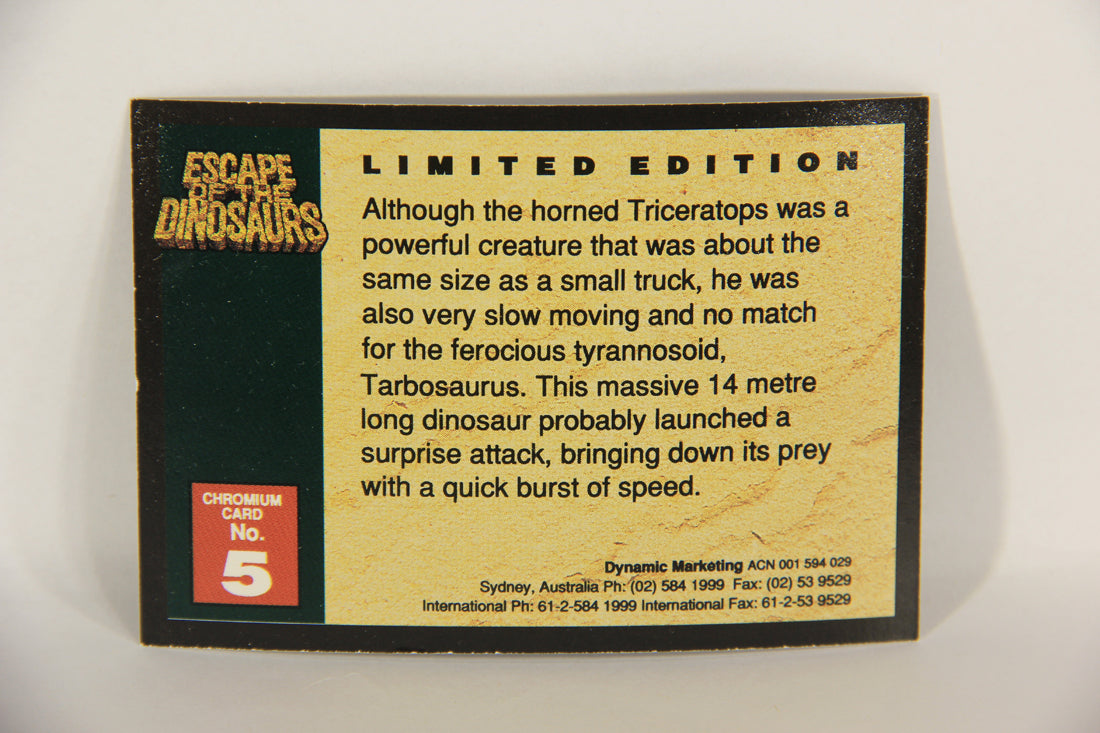 Escape Of The Dinosaurs 1993 Trading Card Chromium #5 The End Of Triceratops ENG L017749