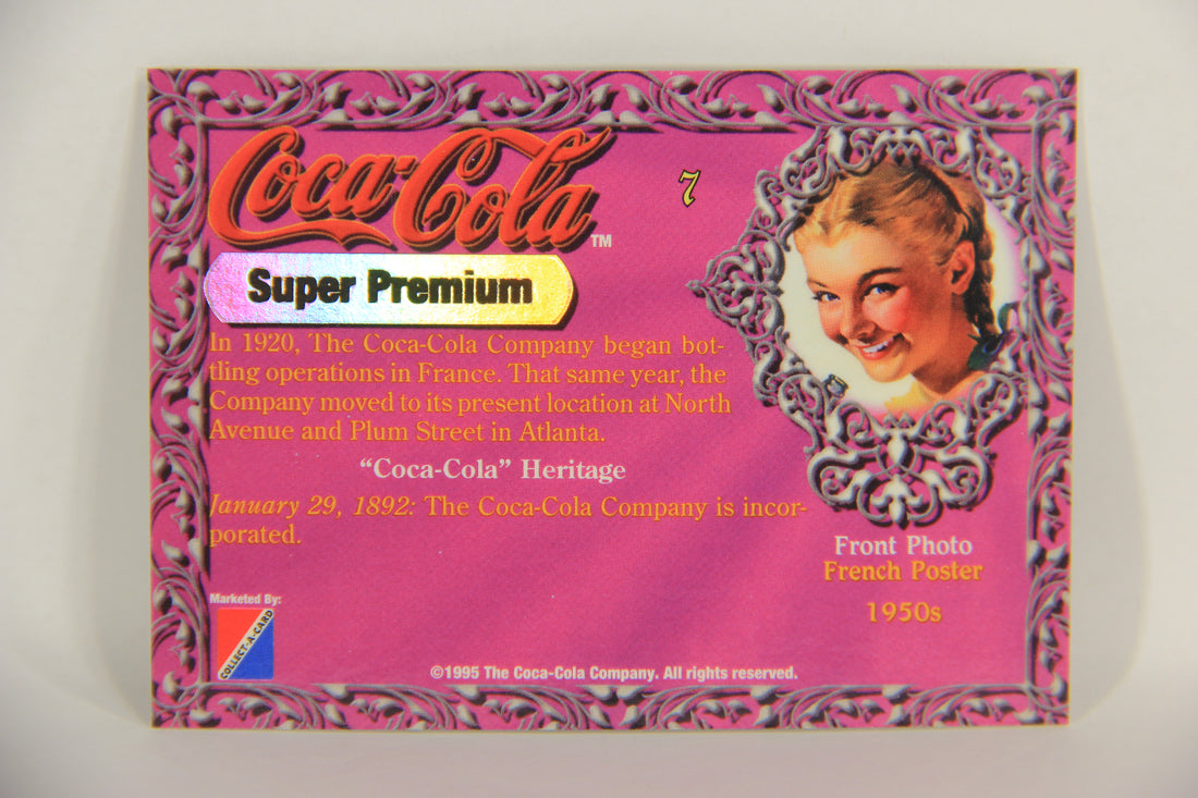 Coca-Cola Super Premium 1995 Trading Card #7 French Poster 1950s L017757