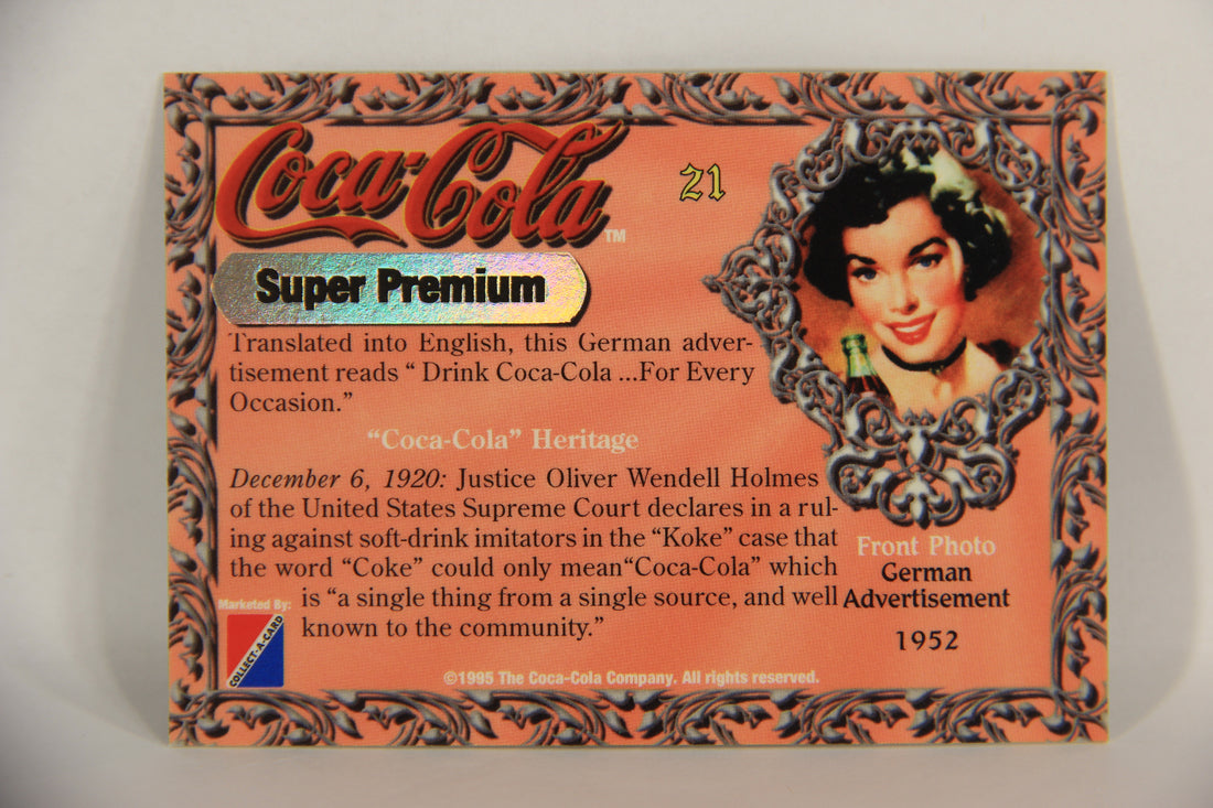 Coca-Cola Super Premium 1995 Trading Card #21 German Advertisement 1952 L017771