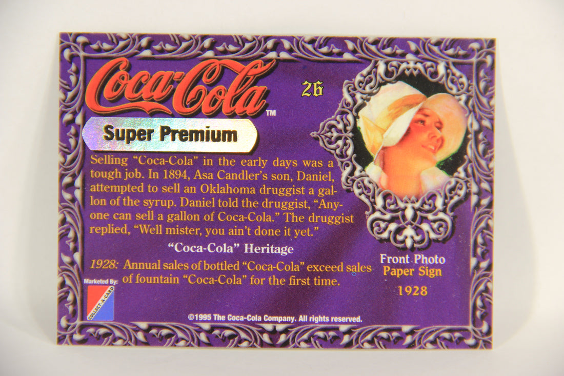 Coca-Cola Super Premium 1995 Trading Card #26 Paper Sign 1928 L017776