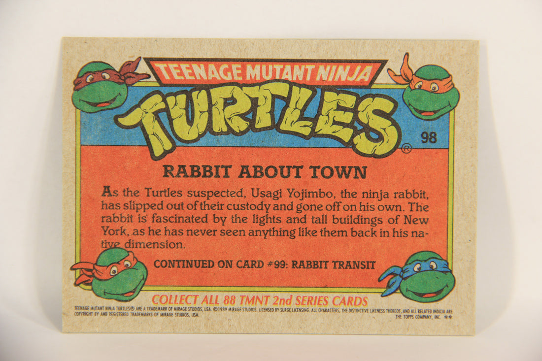 Teenage Mutant Ninja Turtles 2nd Series 1989 Trading Card #98 Rabbit About Town L017820