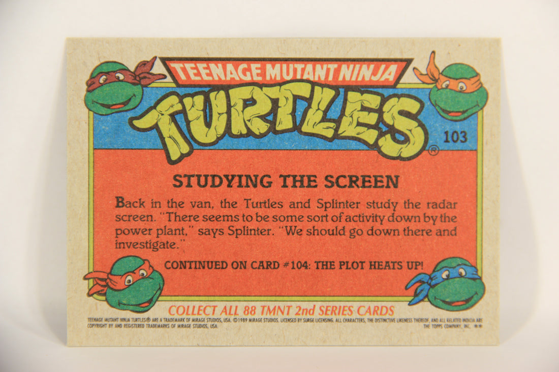 Teenage Mutant Ninja Turtles 2nd Series 1989 Trading Card #103 Studying The Screen L017825