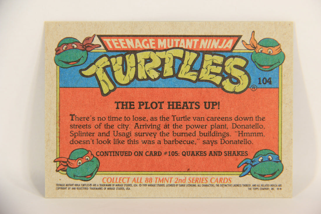 Teenage Mutant Ninja Turtles 2nd Series 1989 Trading Card #104 The Plot Heats Up L017826