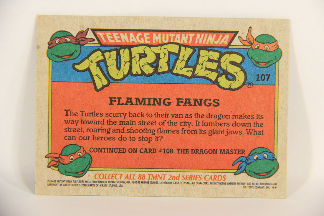 Teenage Mutant Ninja Turtles 2nd Series 1989 Trading Card #107 Flaming Fangs L017829