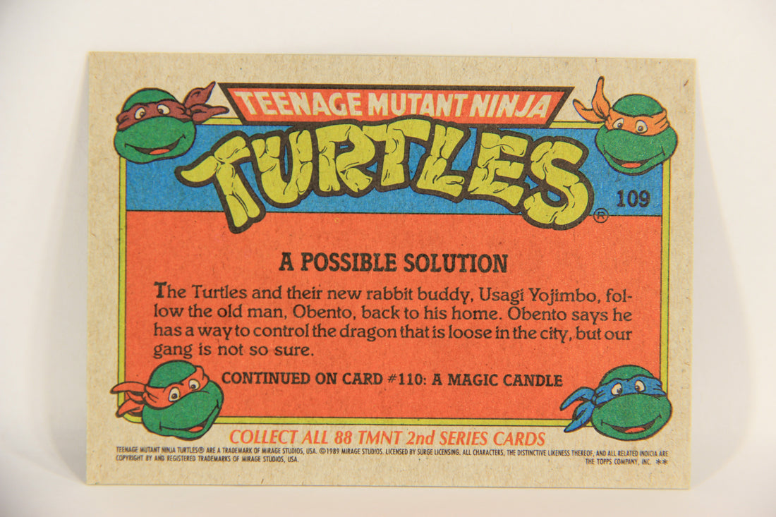 Teenage Mutant Ninja Turtles 2nd Series 1989 Trading Card #109 A Possible Solution L017831