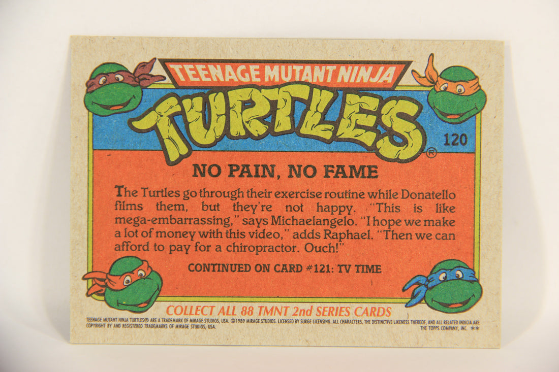 Teenage Mutant Ninja Turtles 2nd Series 1989 Trading Card #120 No Pain No Fame L017842