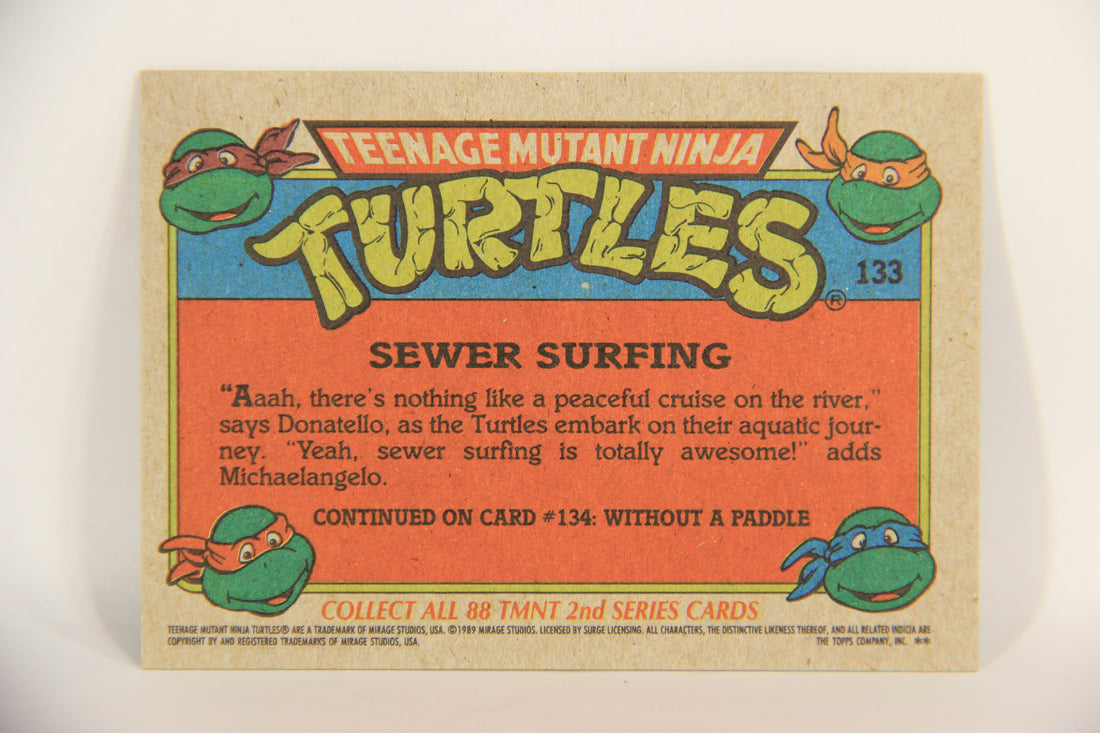 Teenage Mutant Ninja Turtles 2nd Series 1989 Trading Card #133 Sewer Surfing L017855