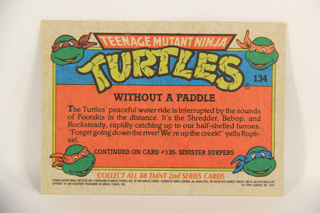 Teenage Mutant Ninja Turtles 2nd Series 1989 Trading Card #134 Without A Paddle L017856