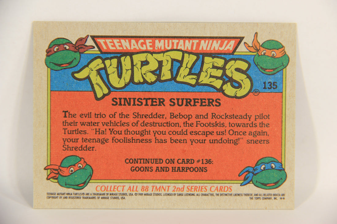 Teenage Mutant Ninja Turtles 2nd Series 1989 Trading Card #135 Sinister Surfers L017857
