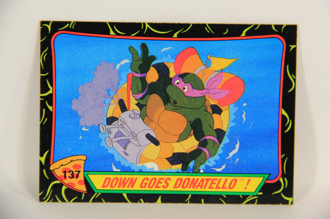 Teenage Mutant Ninja Turtles 2nd Series 1989 Trading Card #137 Down Goes Donatello L017859